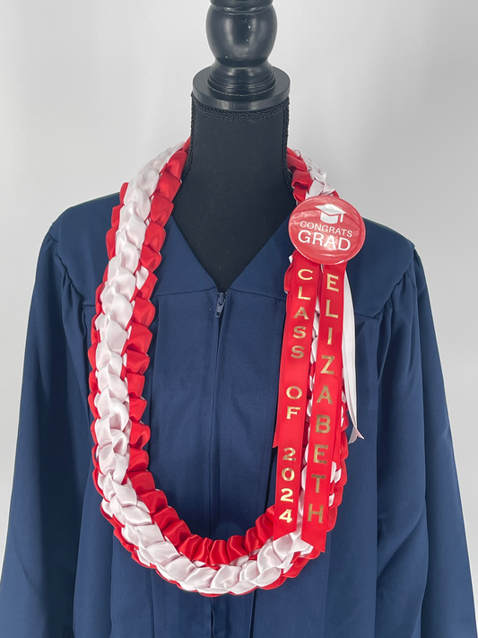 Red and White 40” Double-Lei